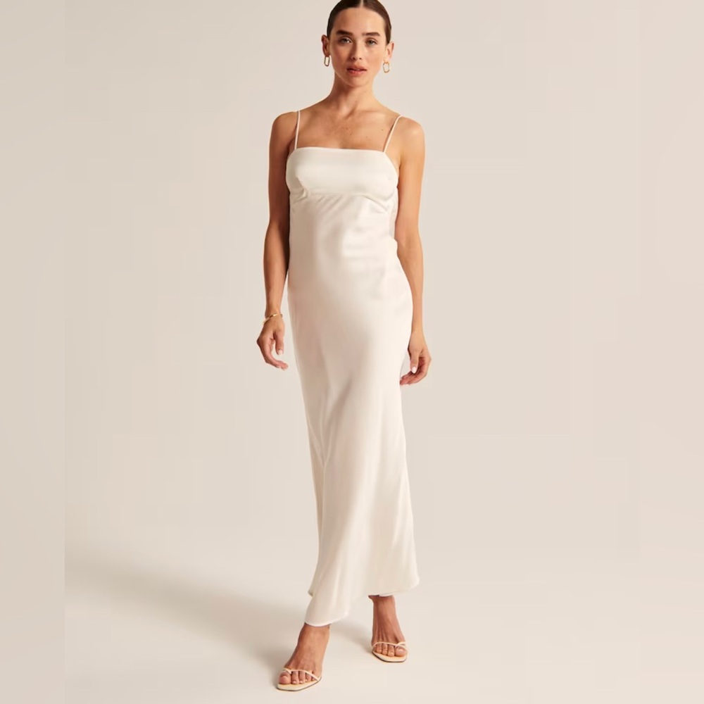 White Satin Dress - Abercrombie & Fitch